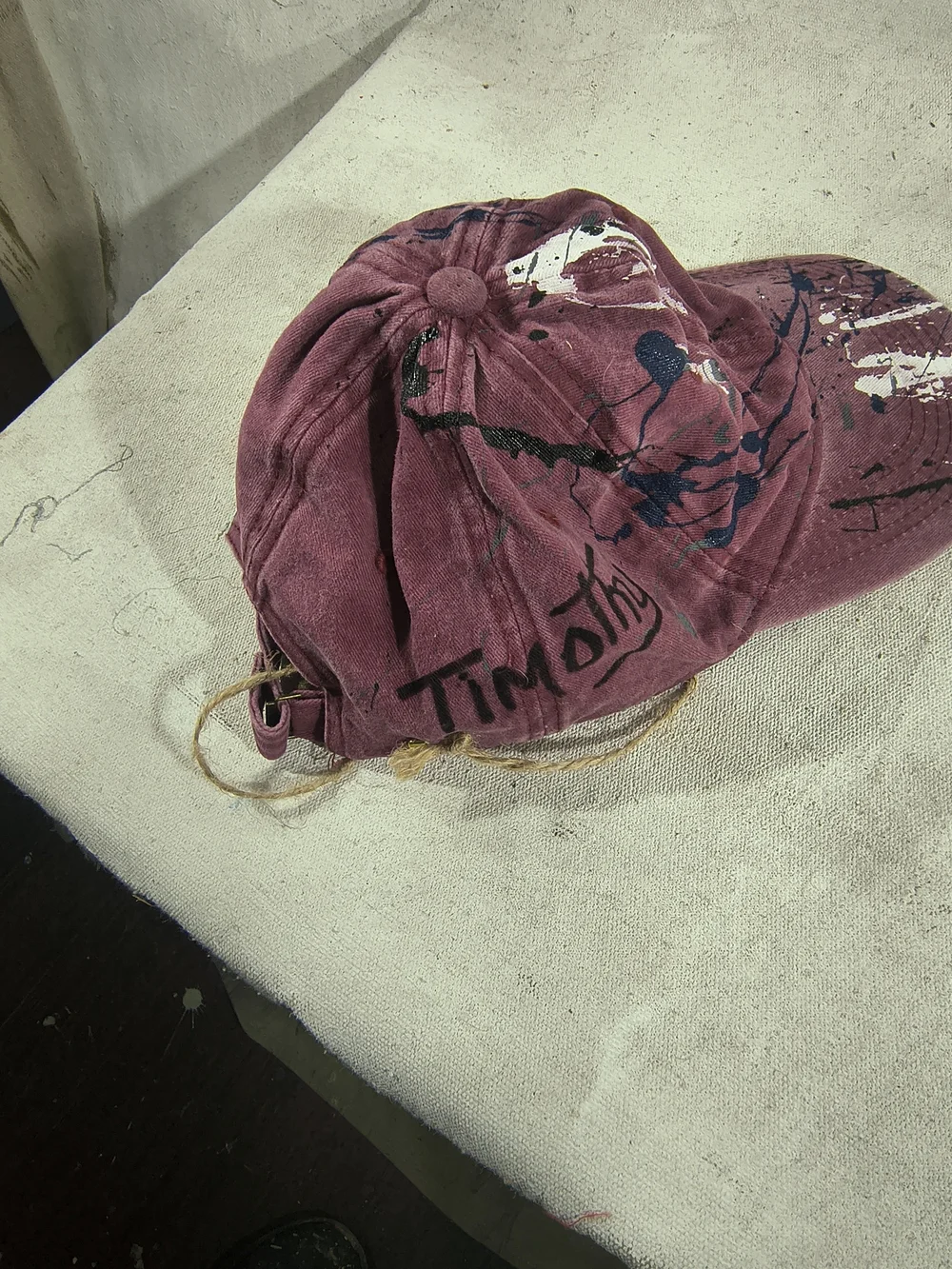 Timothy Designs T105 Men's Burgundy Adjustable Cap W/Unique Street Wear Design